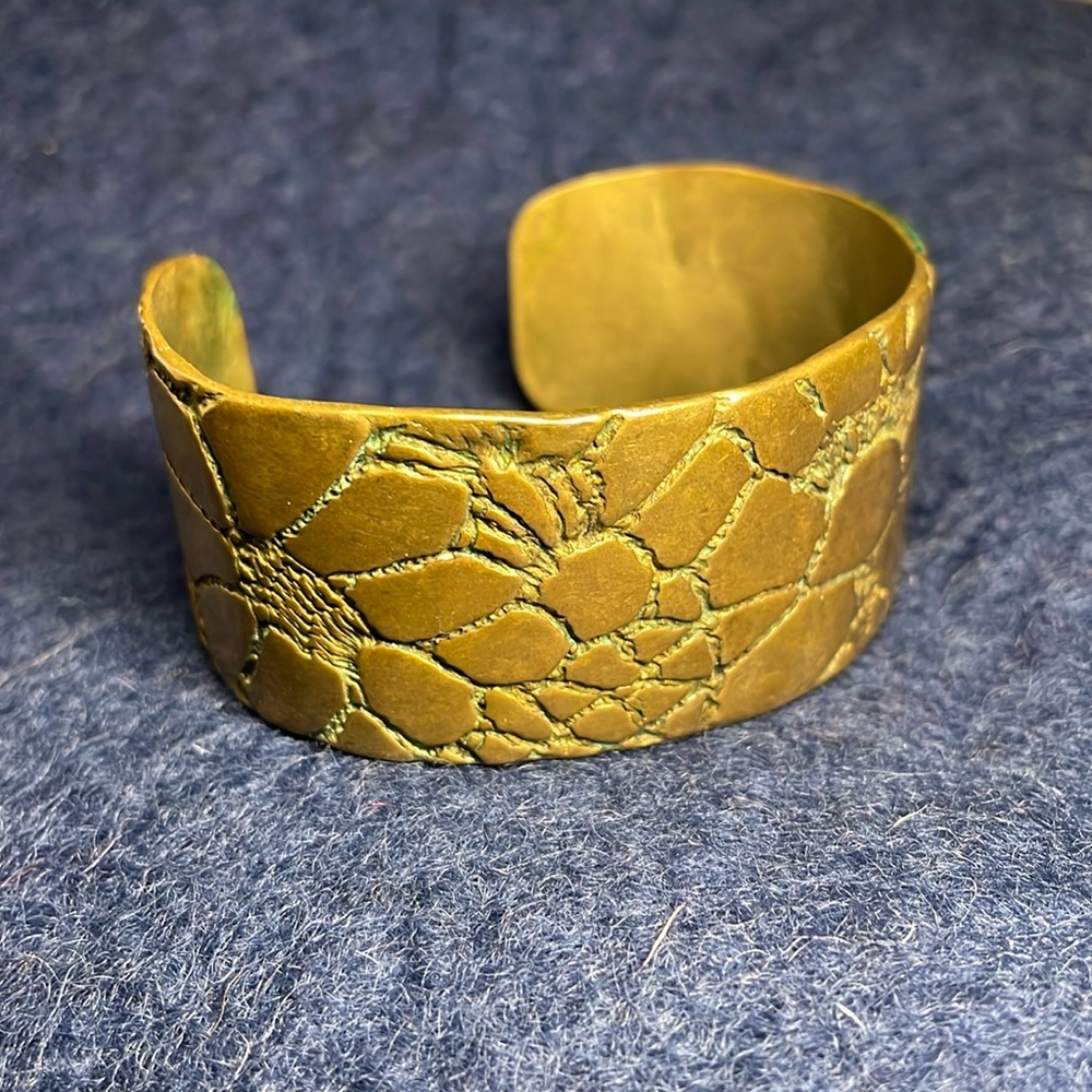 OOAK Hand-made Floral 70s Cuff Bracelet